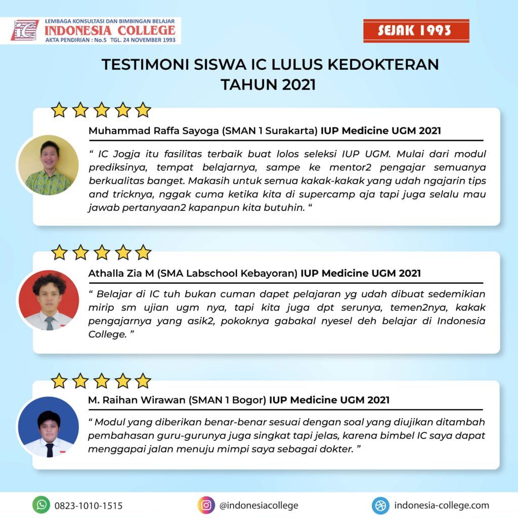 testimoni bimbel kedokteran 2022