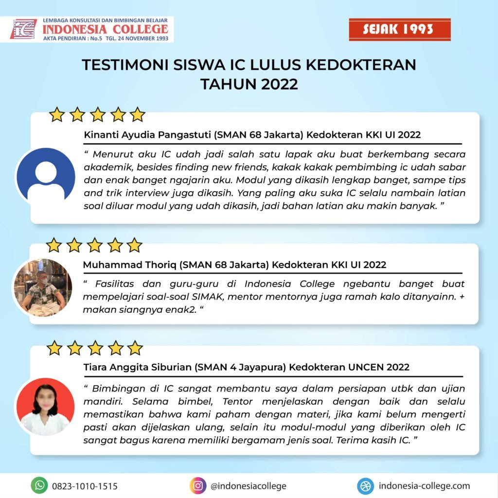 testimoni bimbel kedokteran 2022