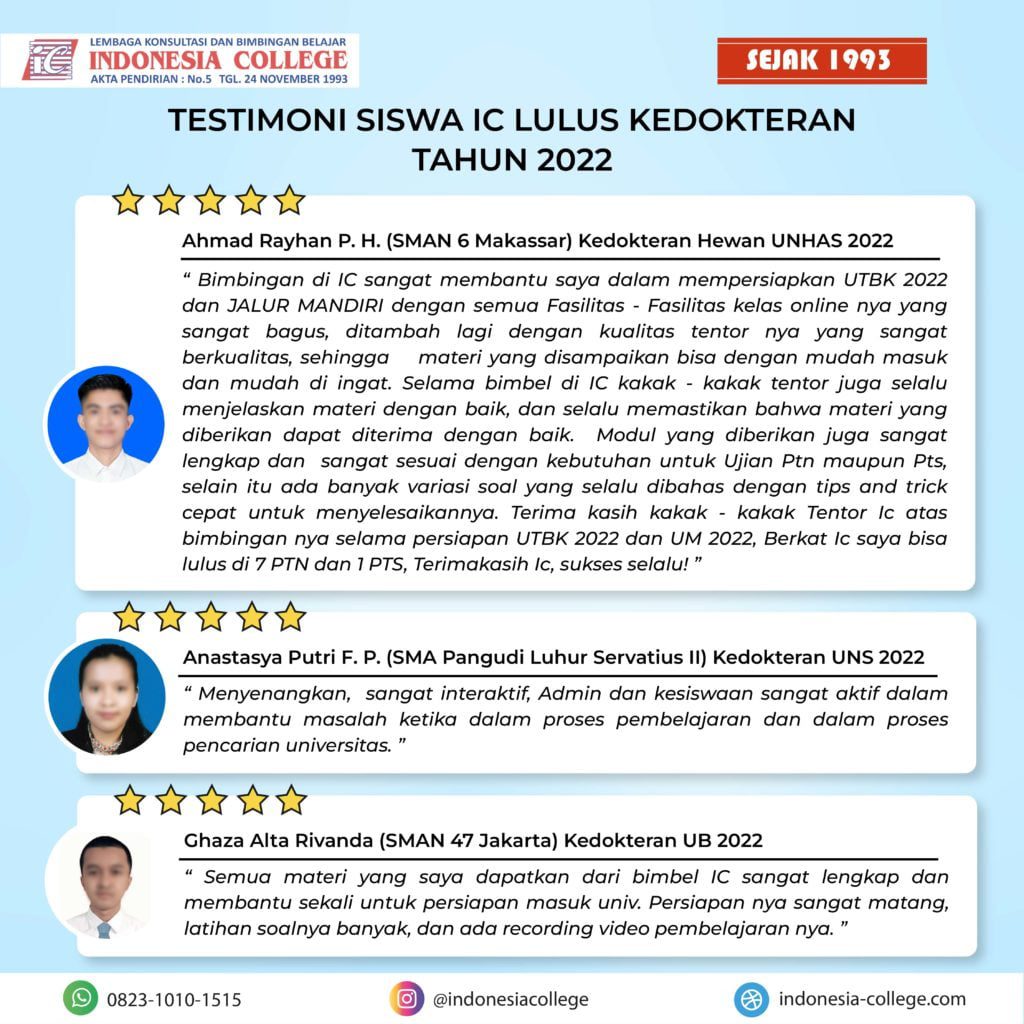 testimoni bimbel kedokteran 2022