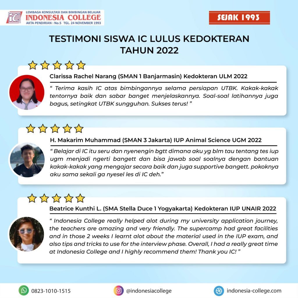 testimoni bimbel kedokteran 2022