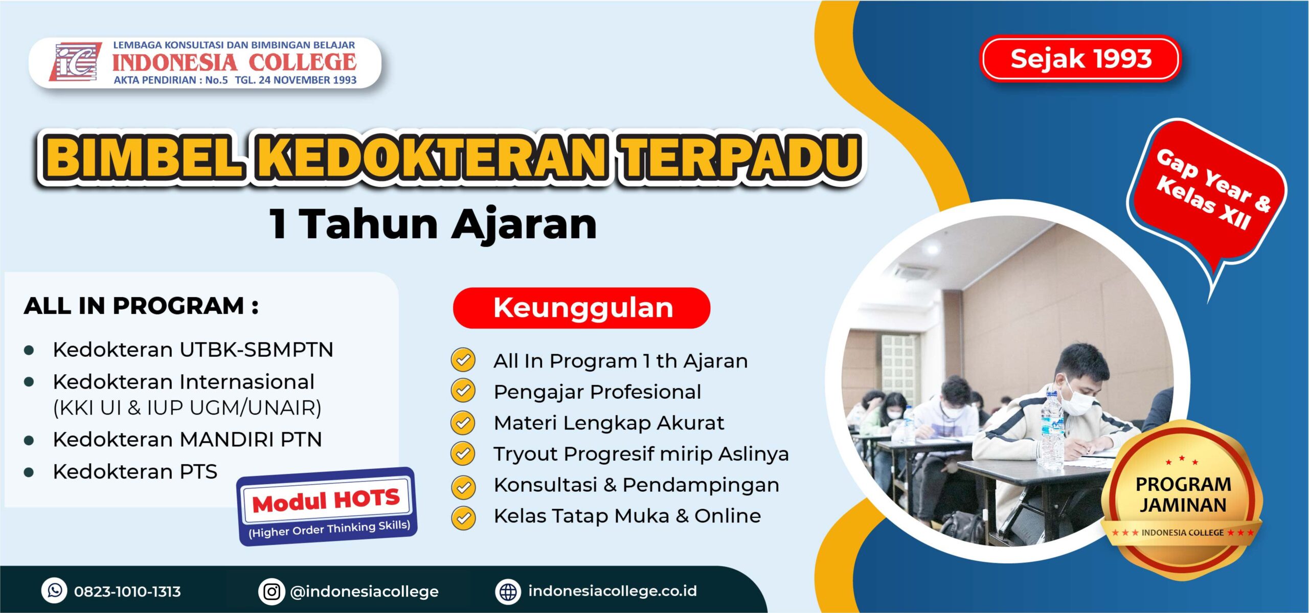 Kedokteran-03 Bimbel Kedokteran Terpadu 2024 - 1 Tahun Ajaran