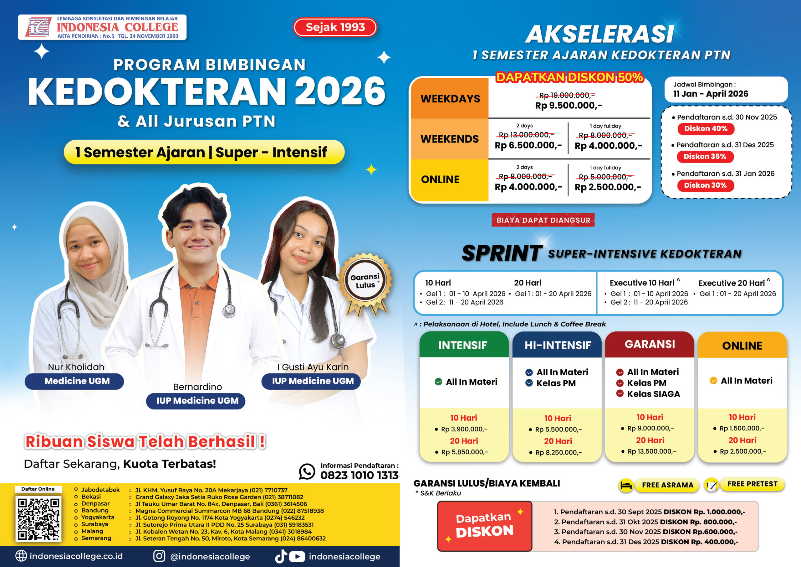 Brosur Bimbel Kedokteran 2026 - Akselerasi & Sprint
