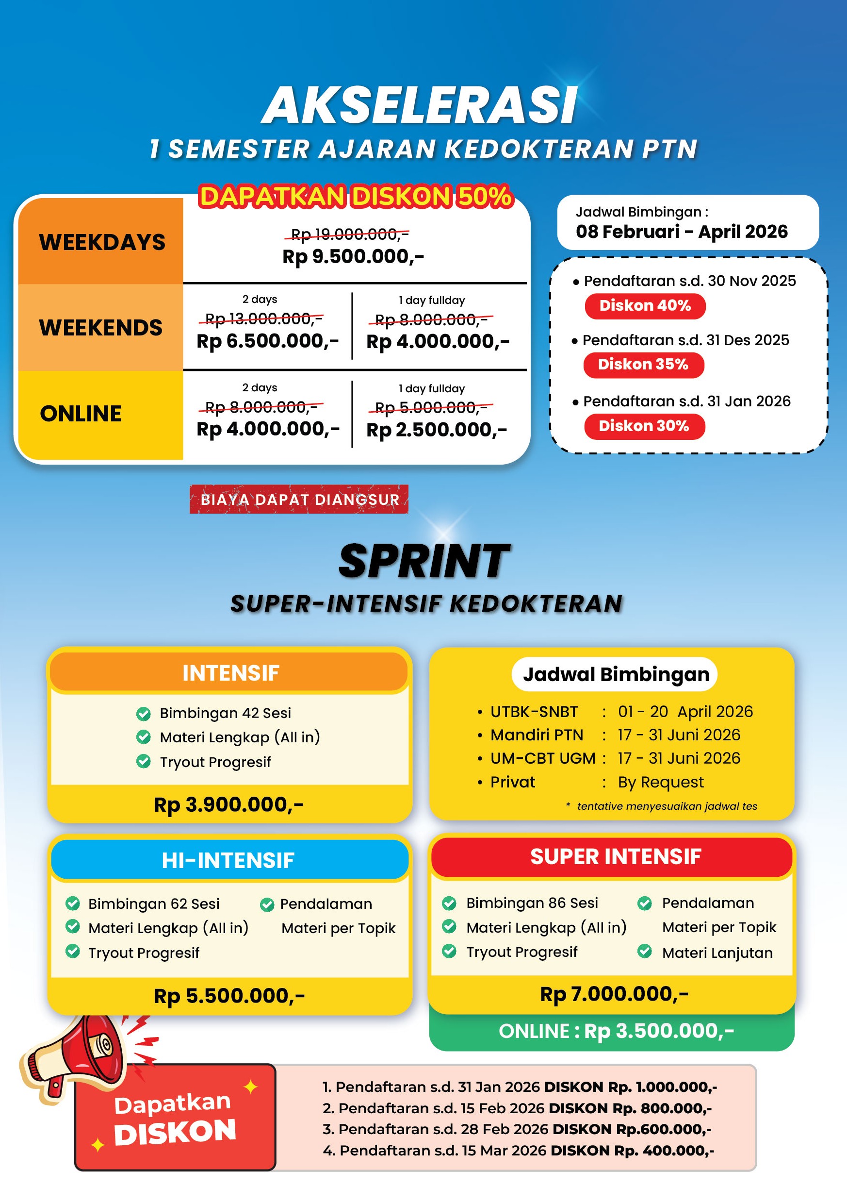 Brosur Bimbel Kedokteran 2026 - Akselerasi & Sprint 