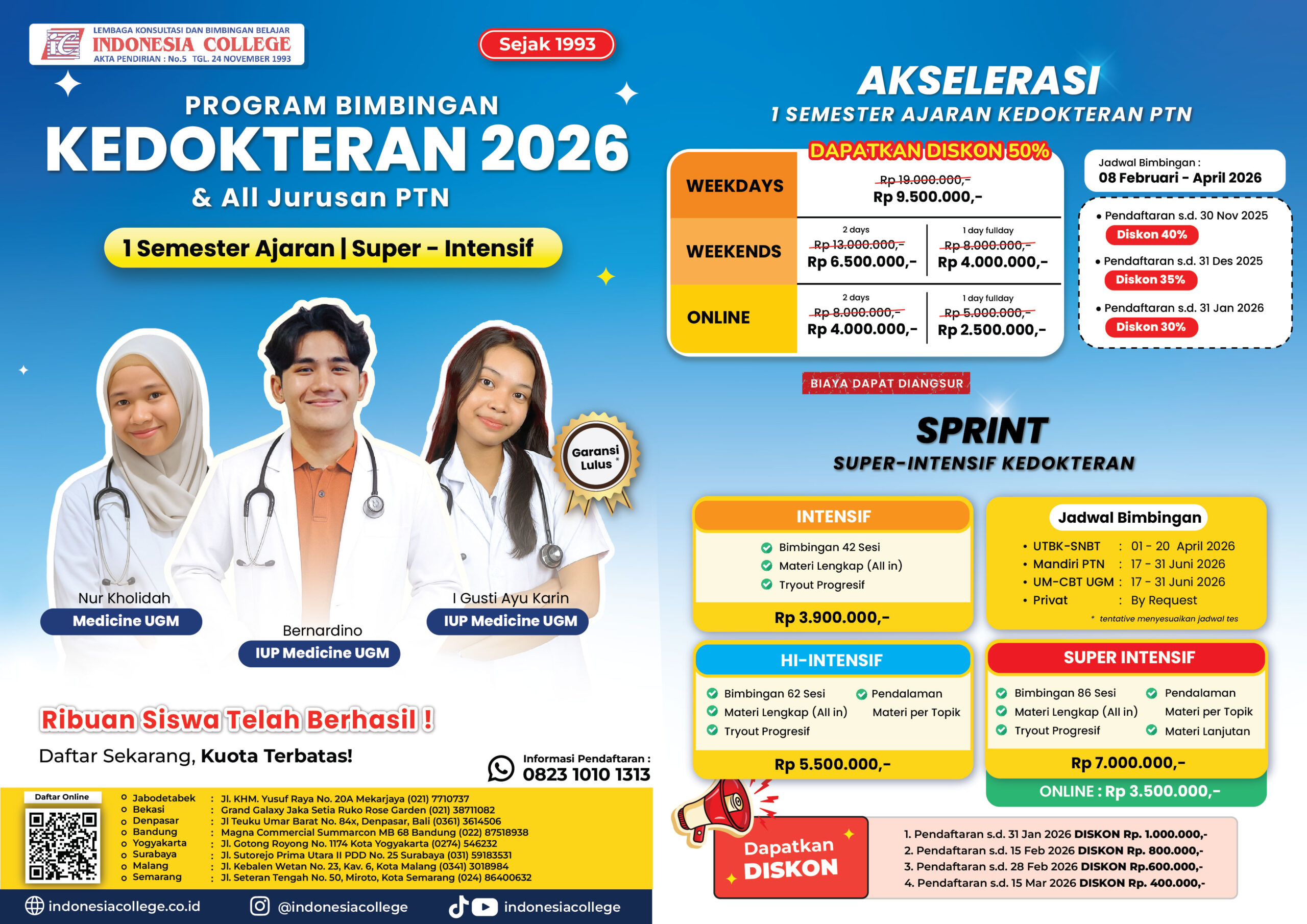 Brosur Bimbel Kedokteran 2026 - Akselerasi & Sprint