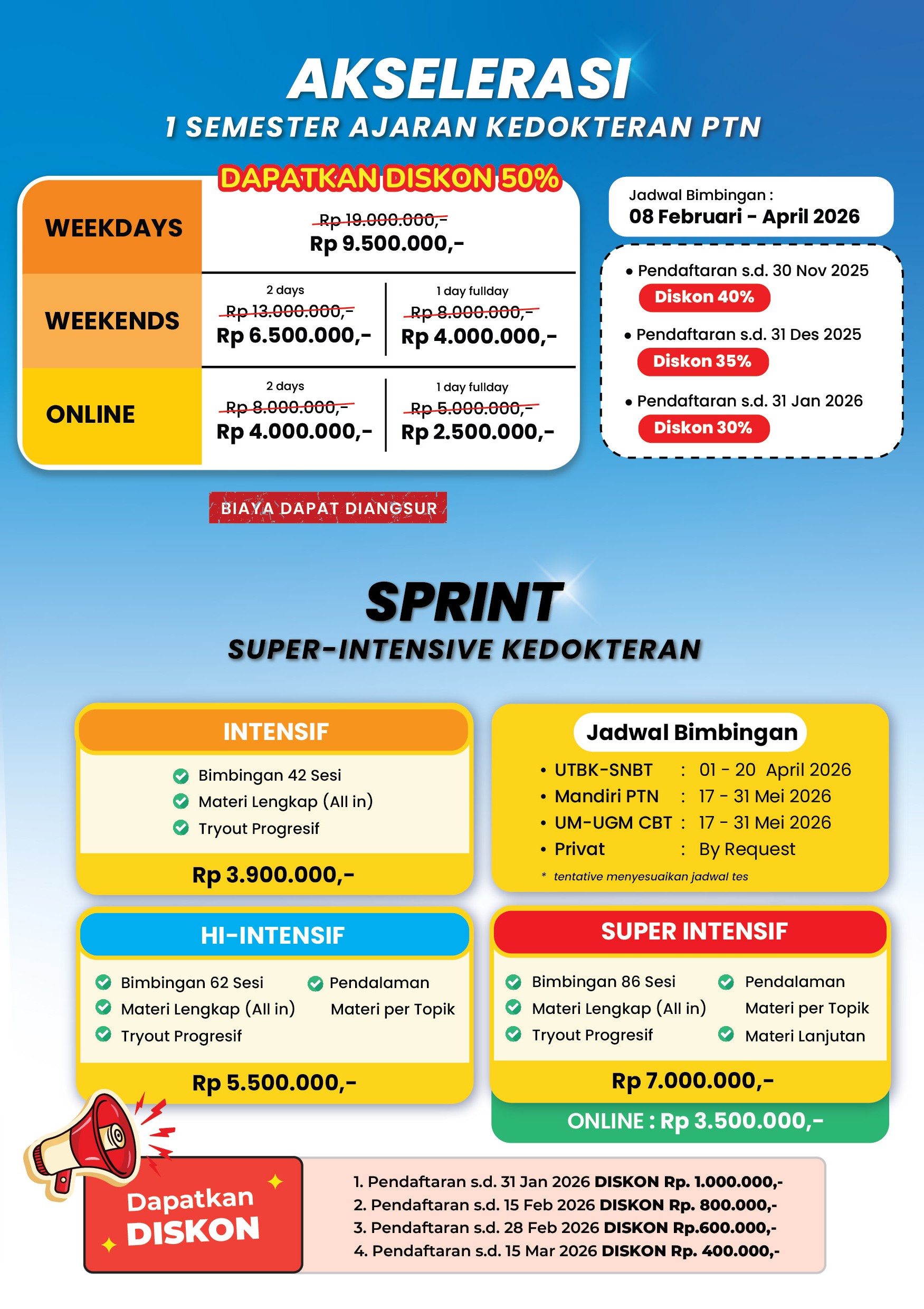 Brosur Bimbel Kedokteran 2026 - Akselerasi & Sprint