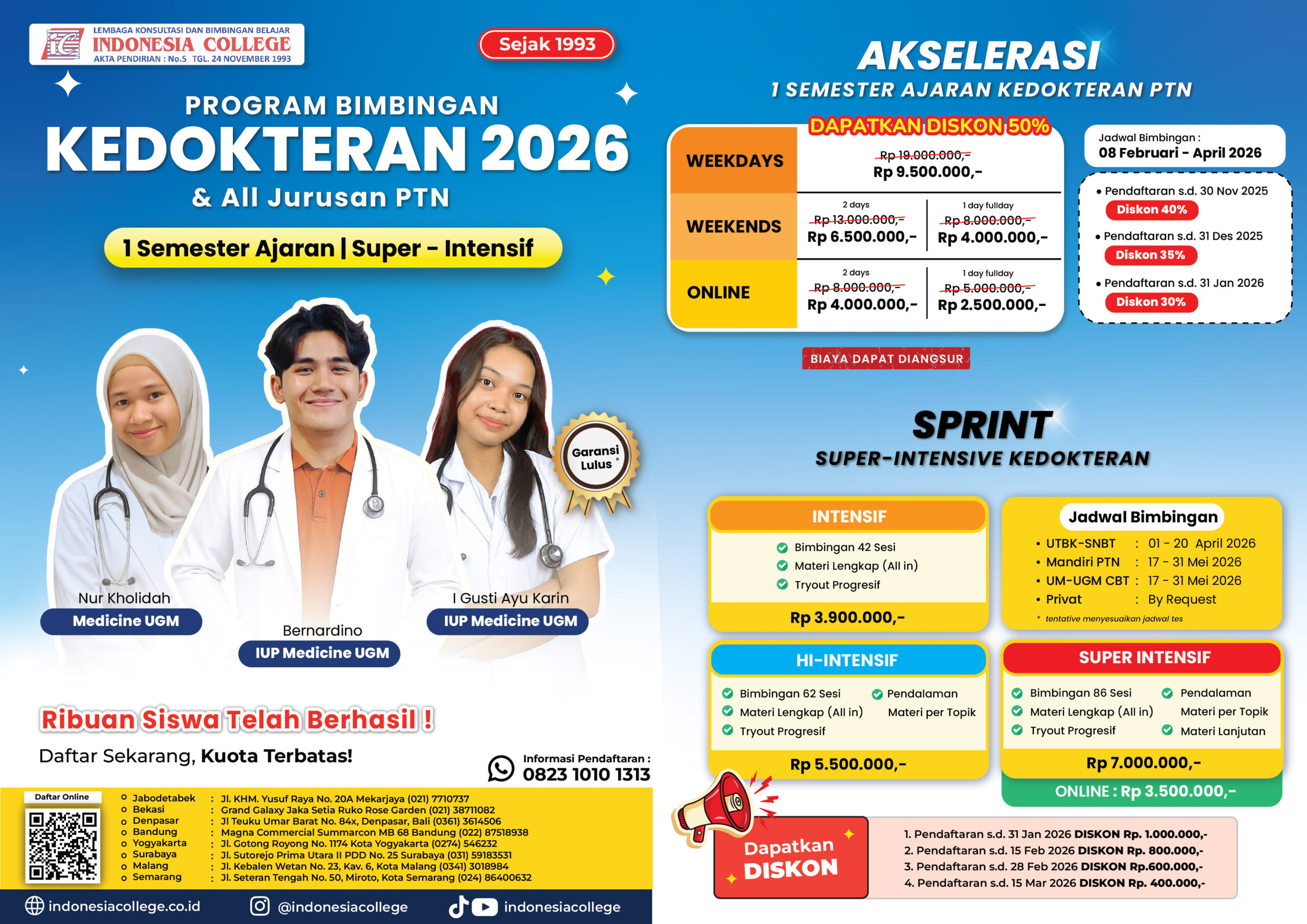 Brosur Bimbel Kedokteran 2026 - Akselerasi & Sprint